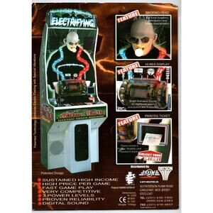 The Addams Family Arcade Game Flyer Uncle Fester Electric Shock Two Sides 1999
